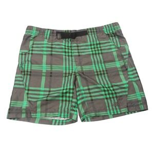 The North Face Plaid Swim Trunks Shorts‎ Belted Casual Mens Size Medium Liner